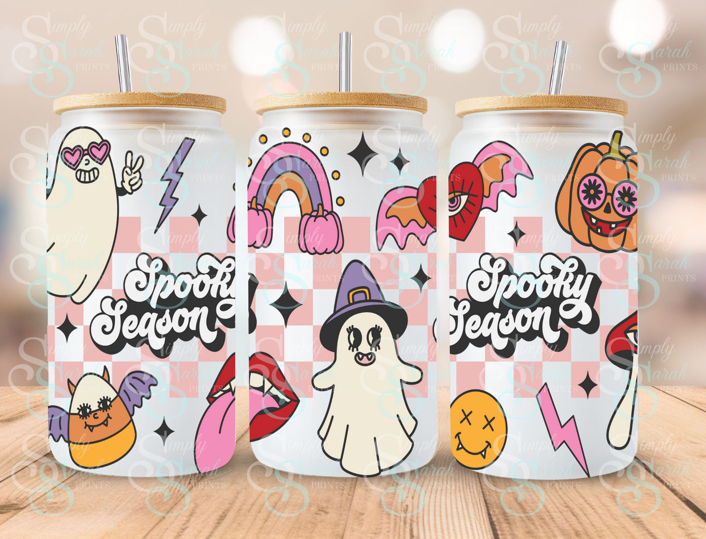 Spooky Season pink checkered