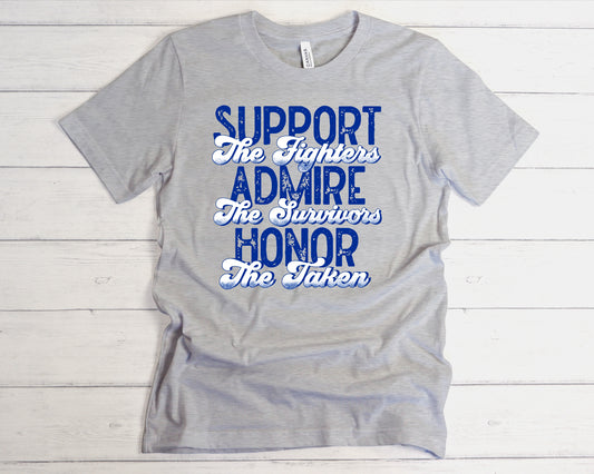 Support Admire Honor Blue