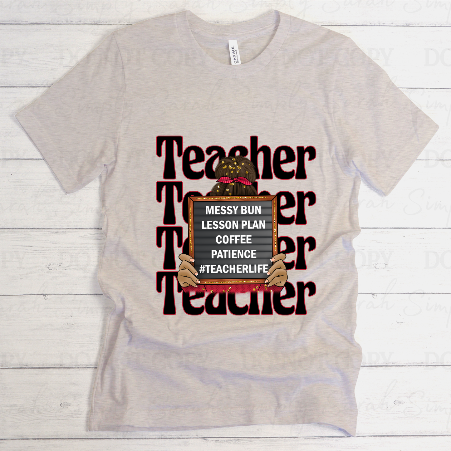 Brunette Messy Bun Teacher