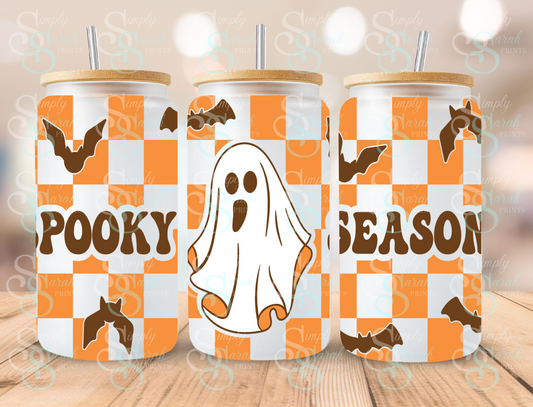 Spooky Season Orange Checkered