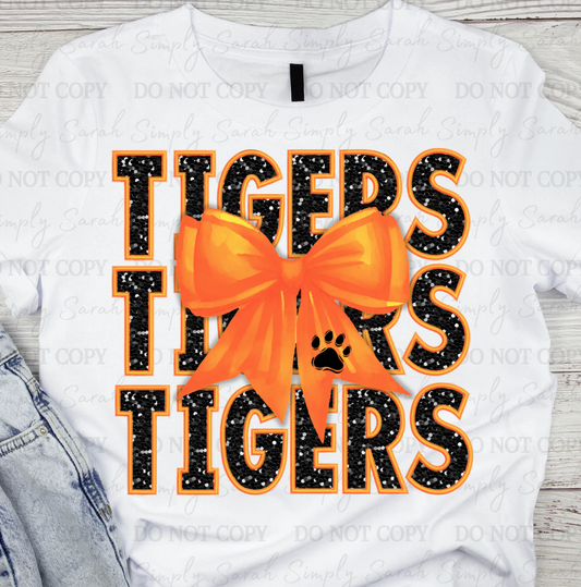 Faux Embroidery: Tigers Orange and Black